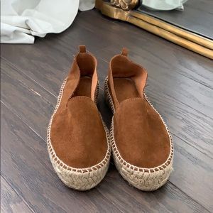 Zara Brown Leather/Suede Espadrilles
